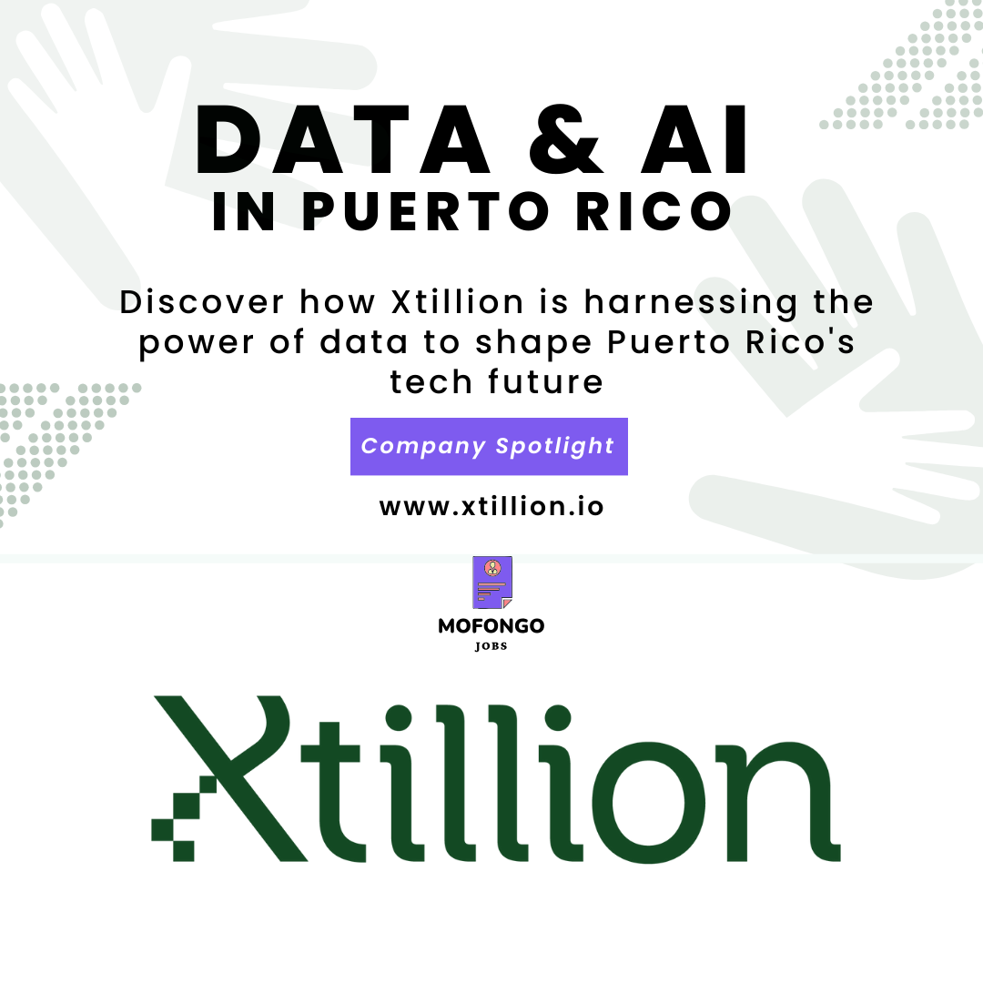Promotional graphic for Xtillion, highlighting their role in data and AI in Puerto Rico